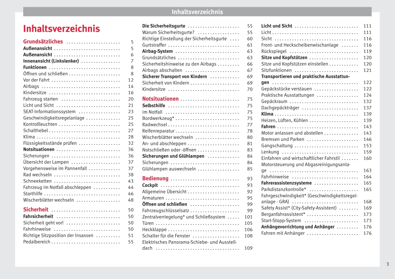 2017-2018 Seat Mii Owner's Manual | German