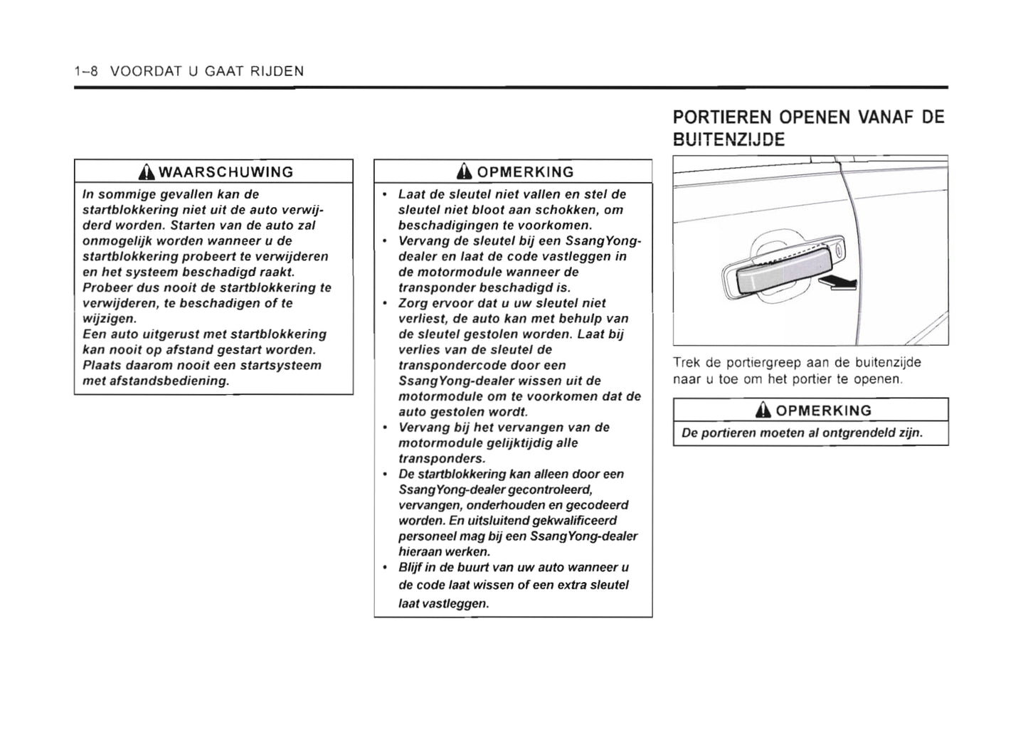 2001-2006 SsangYong Rexton Owner's Manual | Dutch