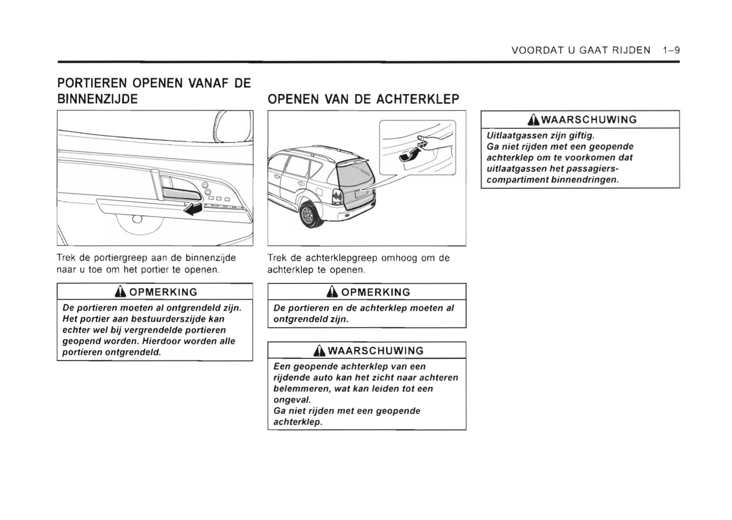 2001-2006 SsangYong Rexton Owner's Manual | Dutch