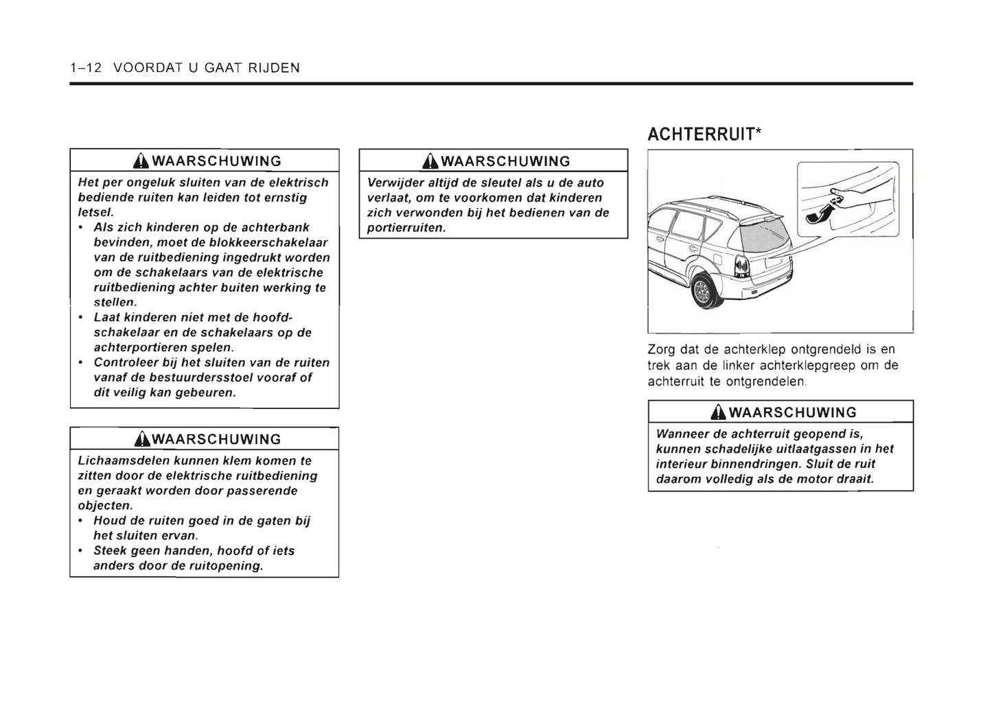 2001-2006 SsangYong Rexton Owner's Manual | Dutch