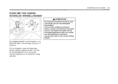 2001-2006 SsangYong Rexton Owner's Manual | Dutch