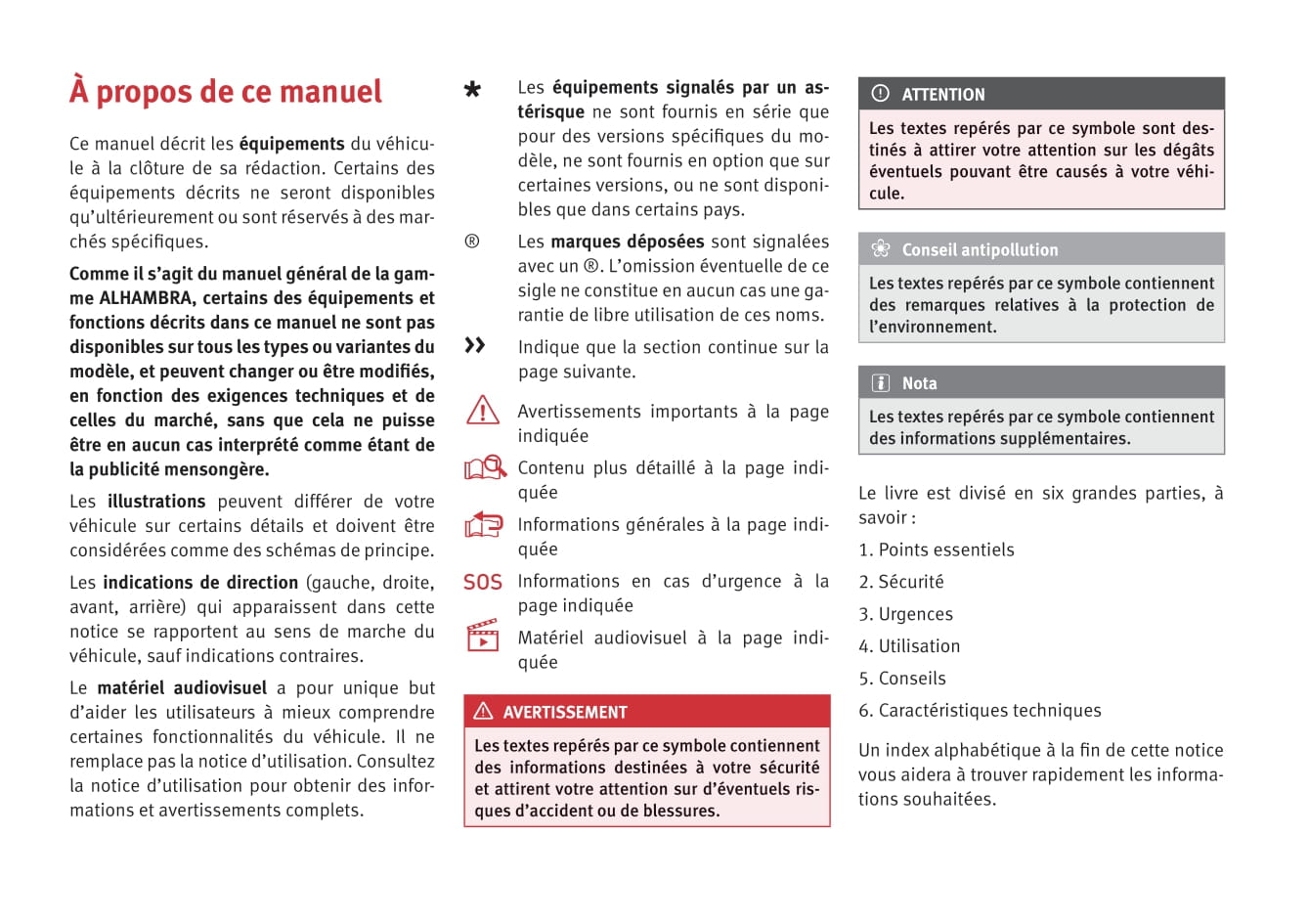 2010-2015 Seat Alhambra Gebruikershandleiding | Frans