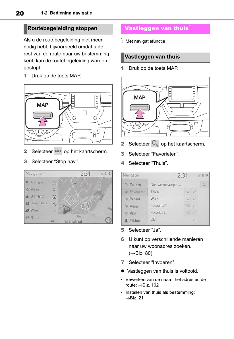 Toyota Corolla HB / TS Navigatie Handleiding 2019 - 2023