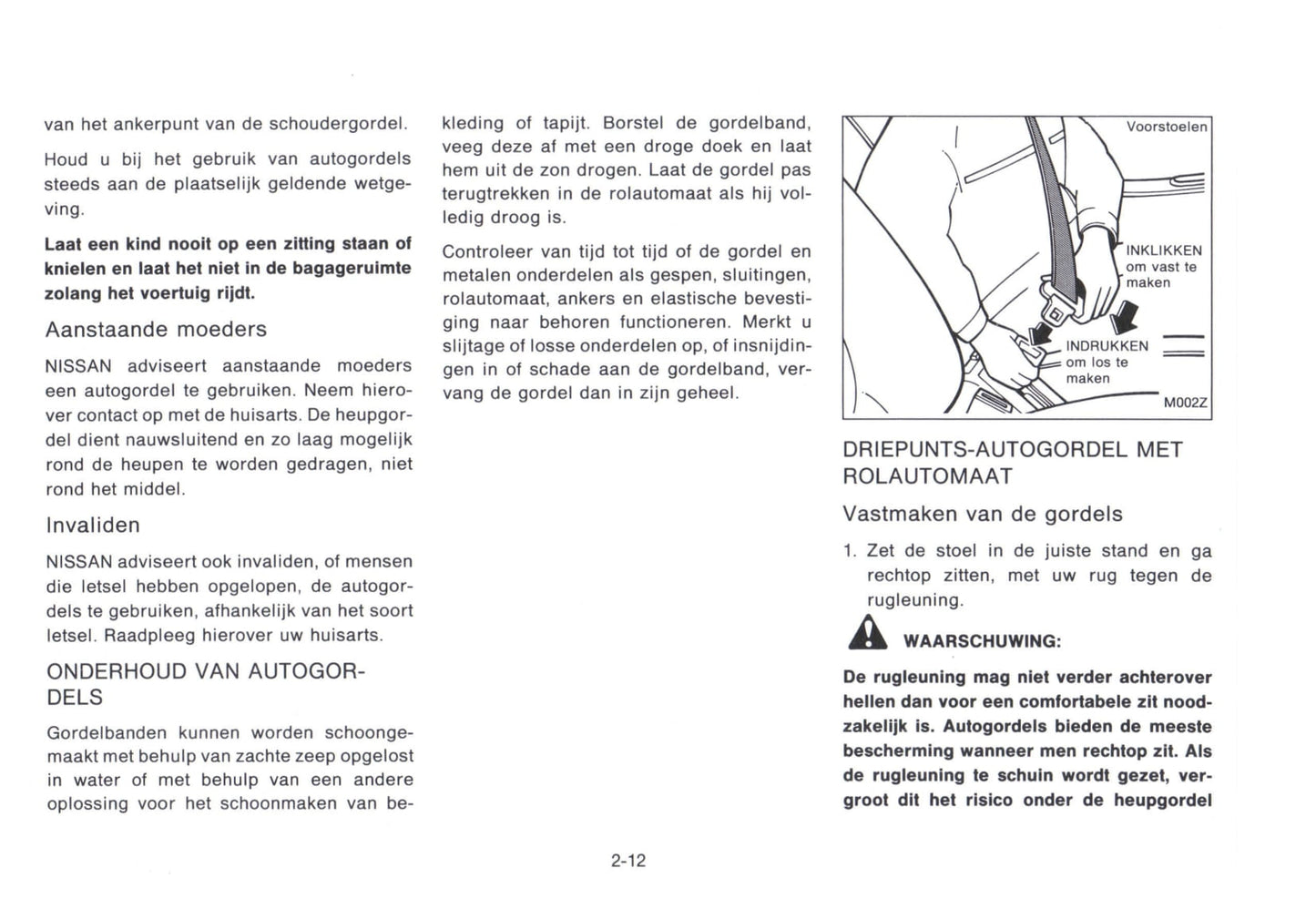 1992-1998 Nissan Micra Bedienungsanleitung | Niederländisch