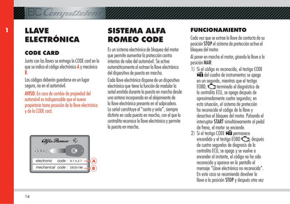 2008 Alfa Romeo 8C Competizione Owner's Manual | Spanish