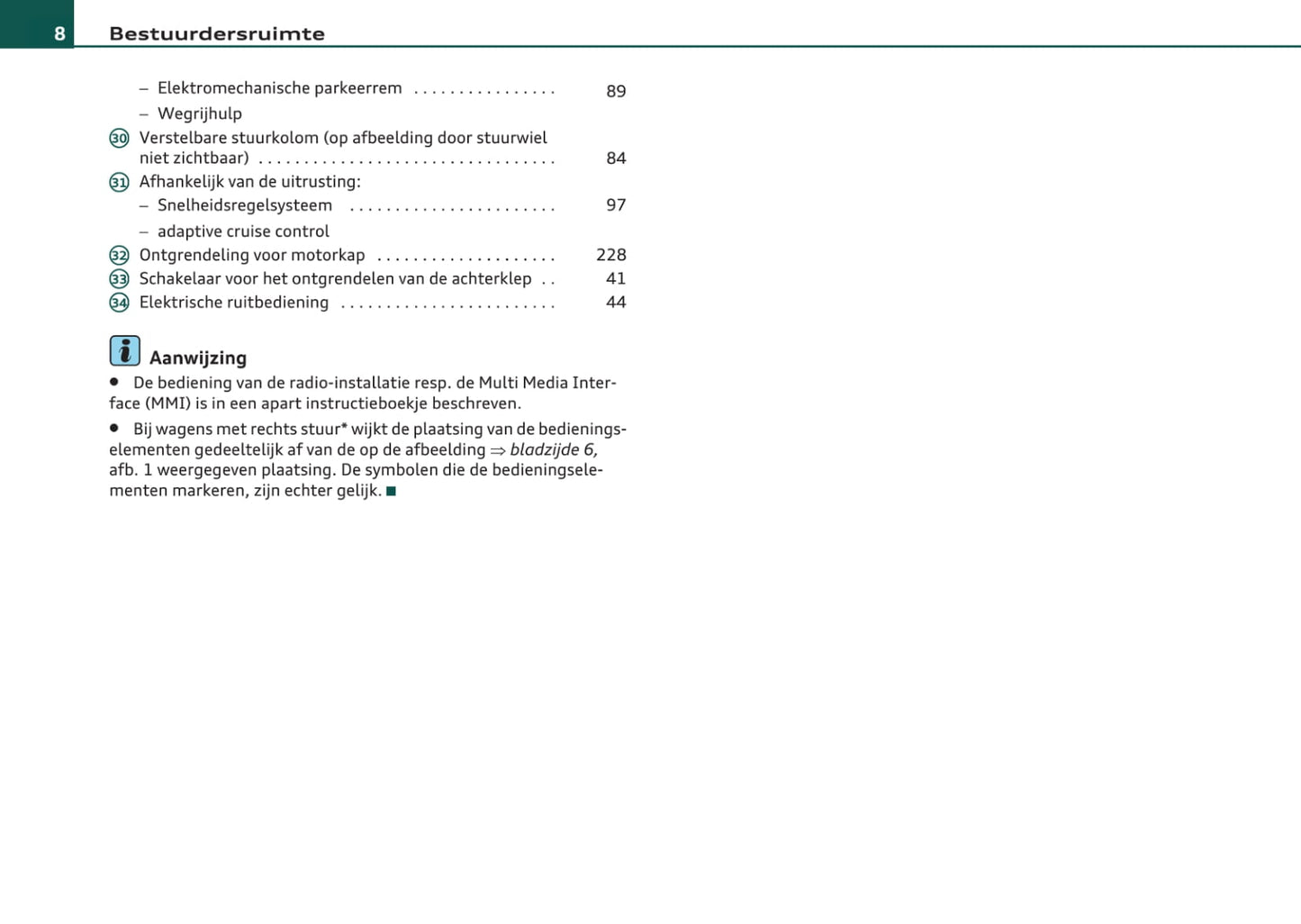 2007-2011 Audi A4 Gebruikershandleiding | Nederlands