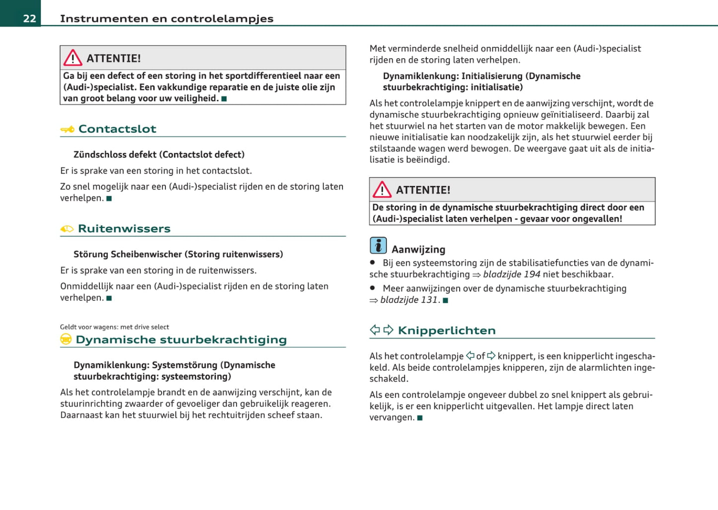 2007-2011 Audi A4 Gebruikershandleiding | Nederlands