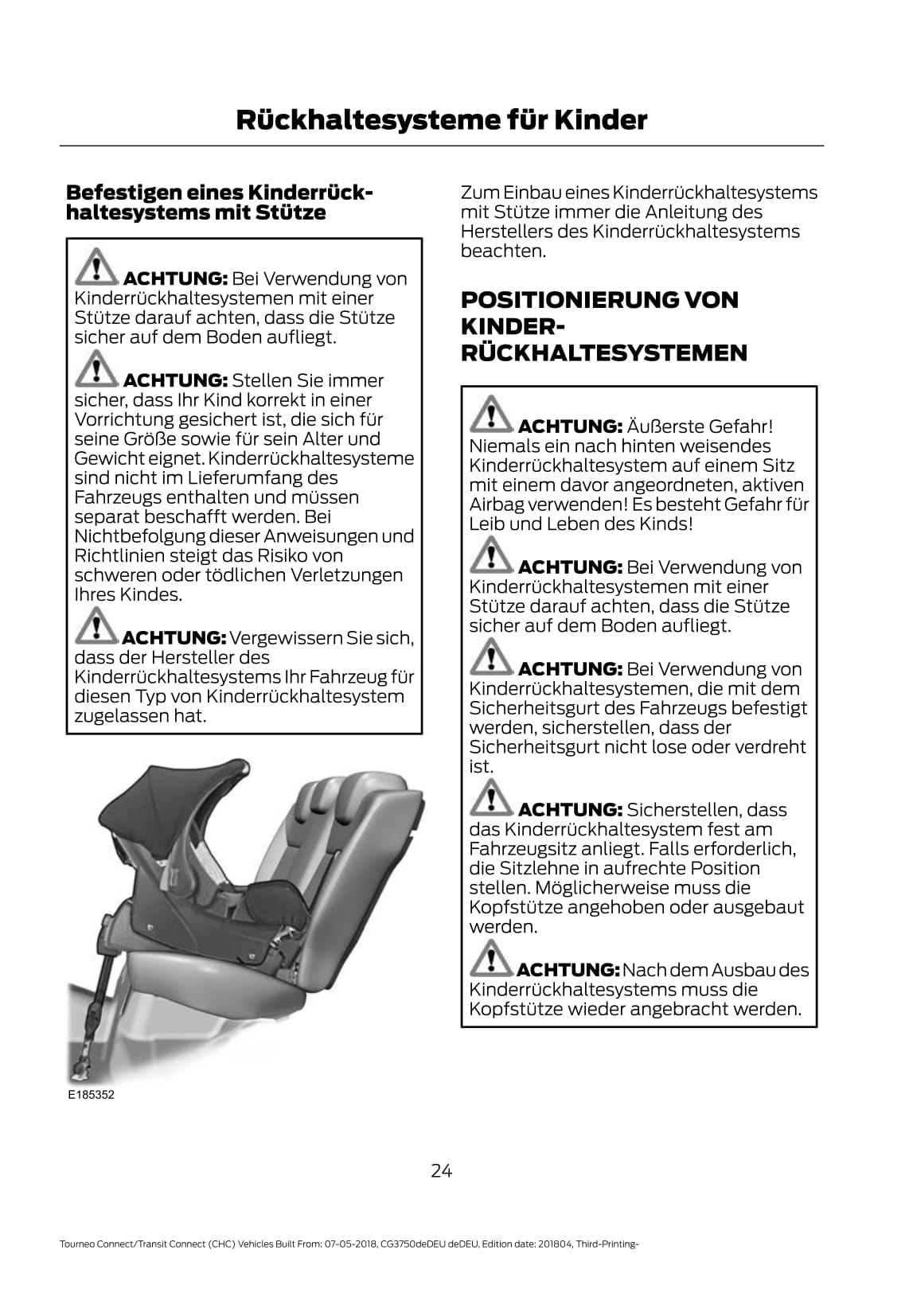 2018-2020 Ford Tourneo Connect / Transit Connect Gebruikershandleiding | Duits