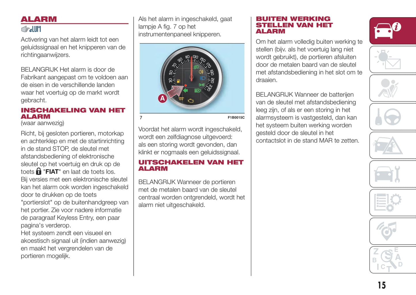 2015-2016 Fiat 500X Bedienungsanleitung | Niederländisch