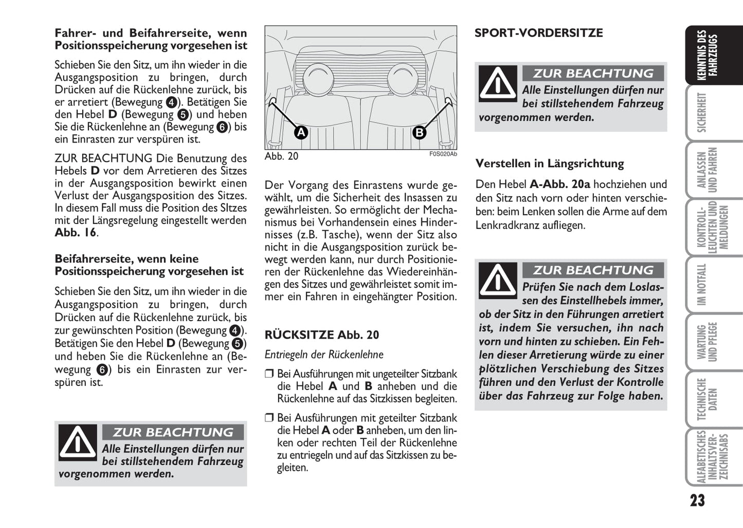 2008-2016 Abarth 500 Gebruikershandleiding | Duits