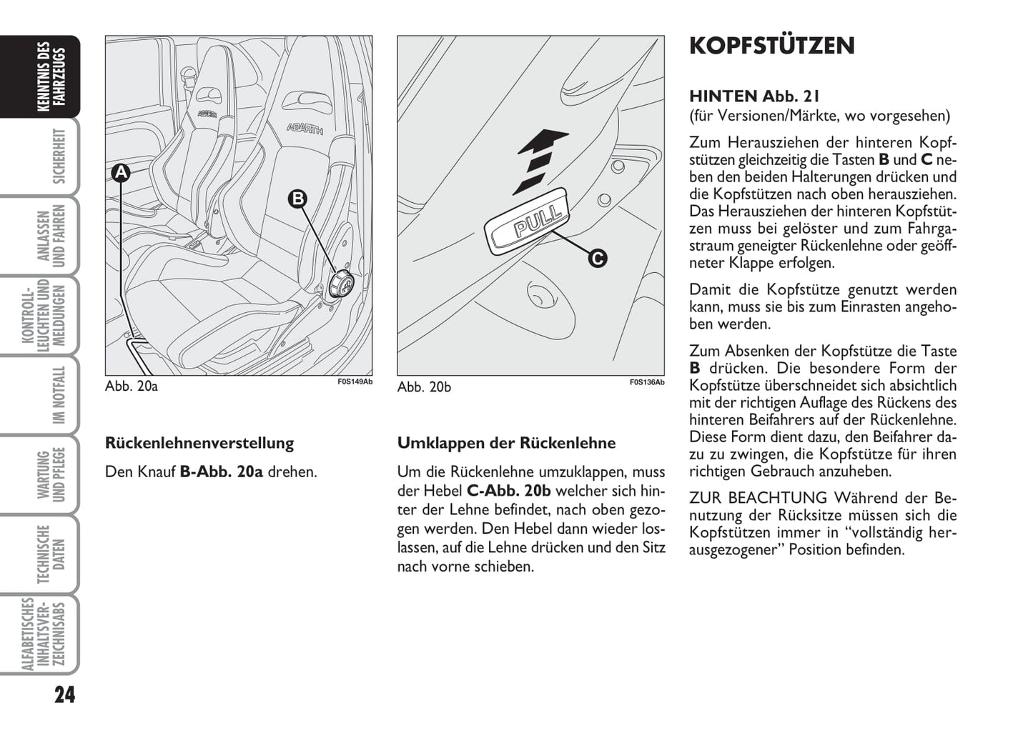 2008-2016 Abarth 500 Gebruikershandleiding | Duits