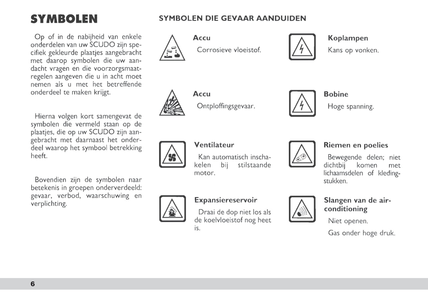 2003-2004 Fiat Scudo Owner's Manual | Dutch