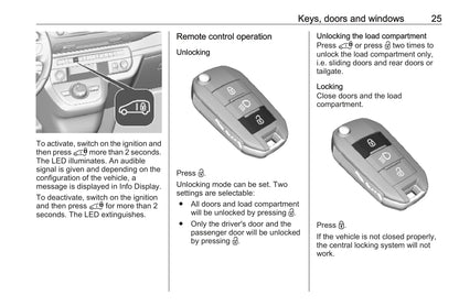 2019-2020 Vauxhall Vivaro Owner's Manual | English