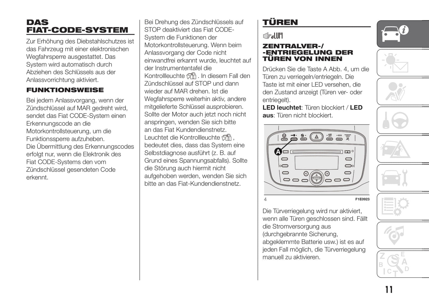 2016-2017 Fiat Punto Owner's Manual | German