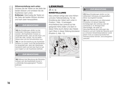 2016-2017 Fiat Punto Owner's Manual | German