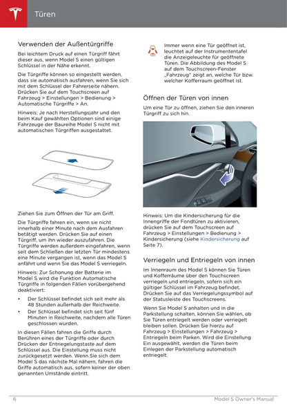 2016-2019 Tesla Model S Bedienungsanleitung | Deutsch