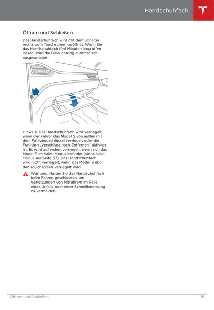 2016-2019 Tesla Model S Bedienungsanleitung | Deutsch
