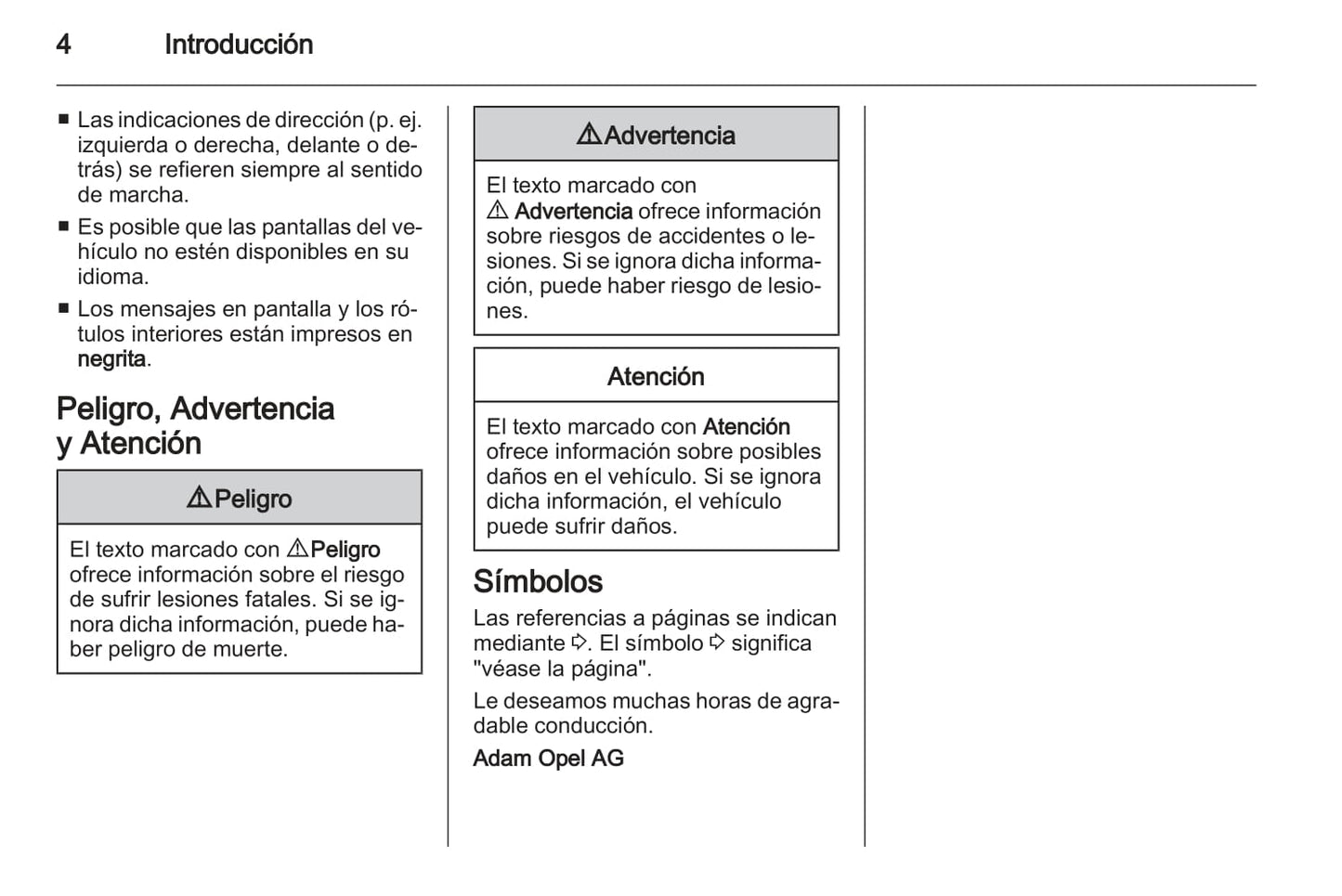 2012 Opel Astra Owner's Manual | Spanish