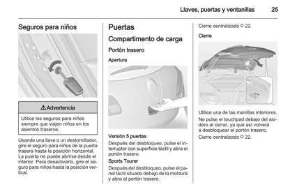 2012 Opel Astra Owner's Manual | Spanish