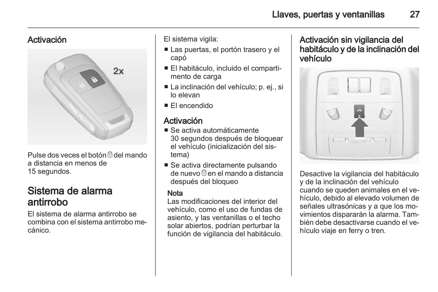 2012 Opel Astra Owner's Manual | Spanish