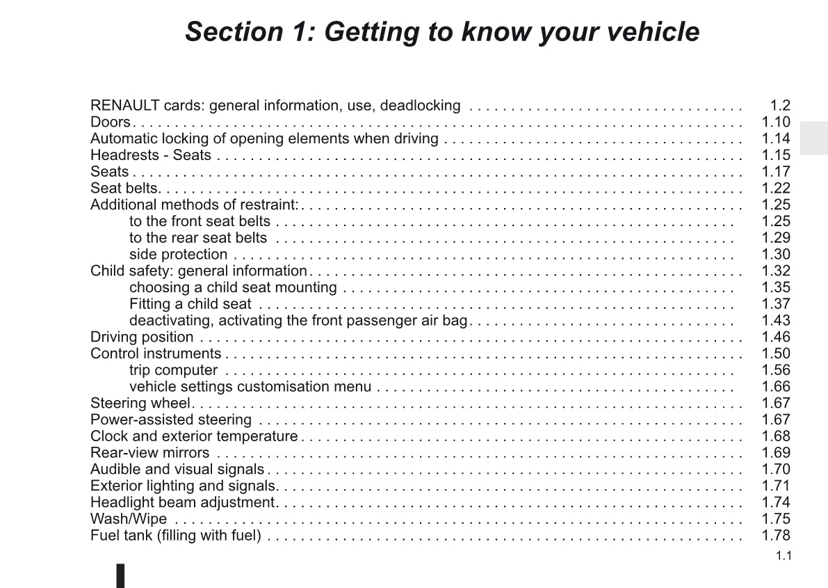 2011-2012 Renault Mégane Owner's Manual | English