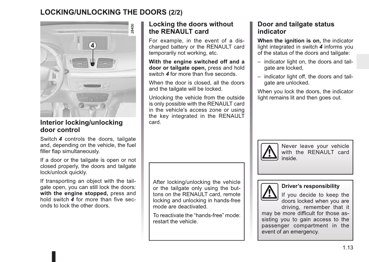 2011-2012 Renault Mégane Owner's Manual | English