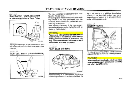 2000 Hyundai Accent Bedienungsanleitung | Englisch