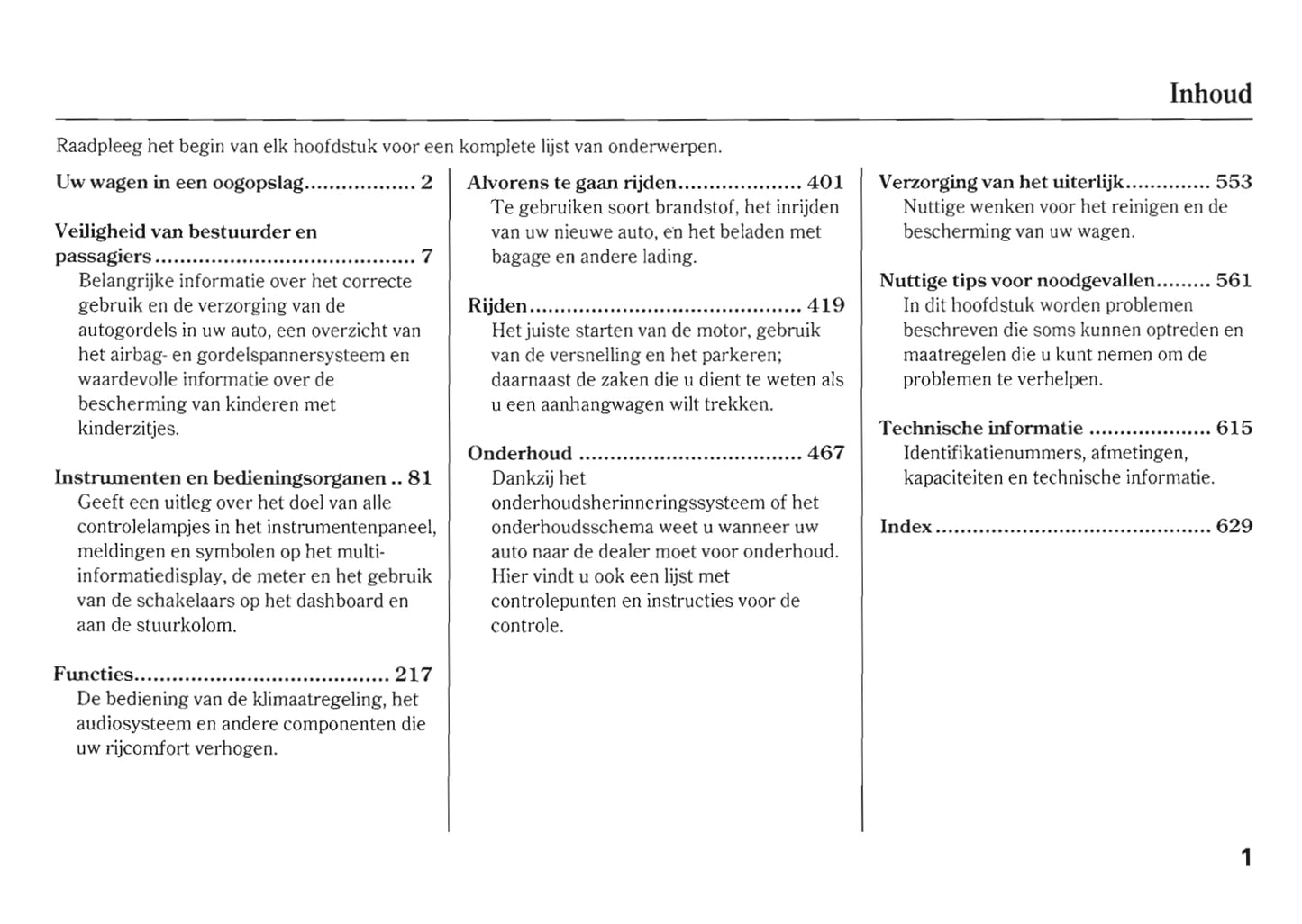 2011 Honda Accord Owner's Manual | Dutch