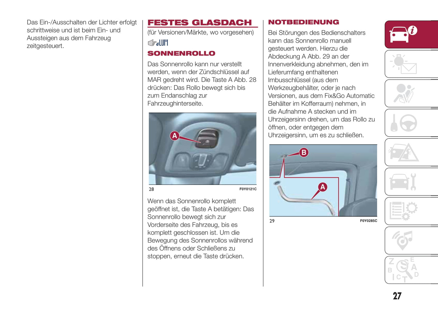 2015-2016 Fiat 500L Owner's Manual | German