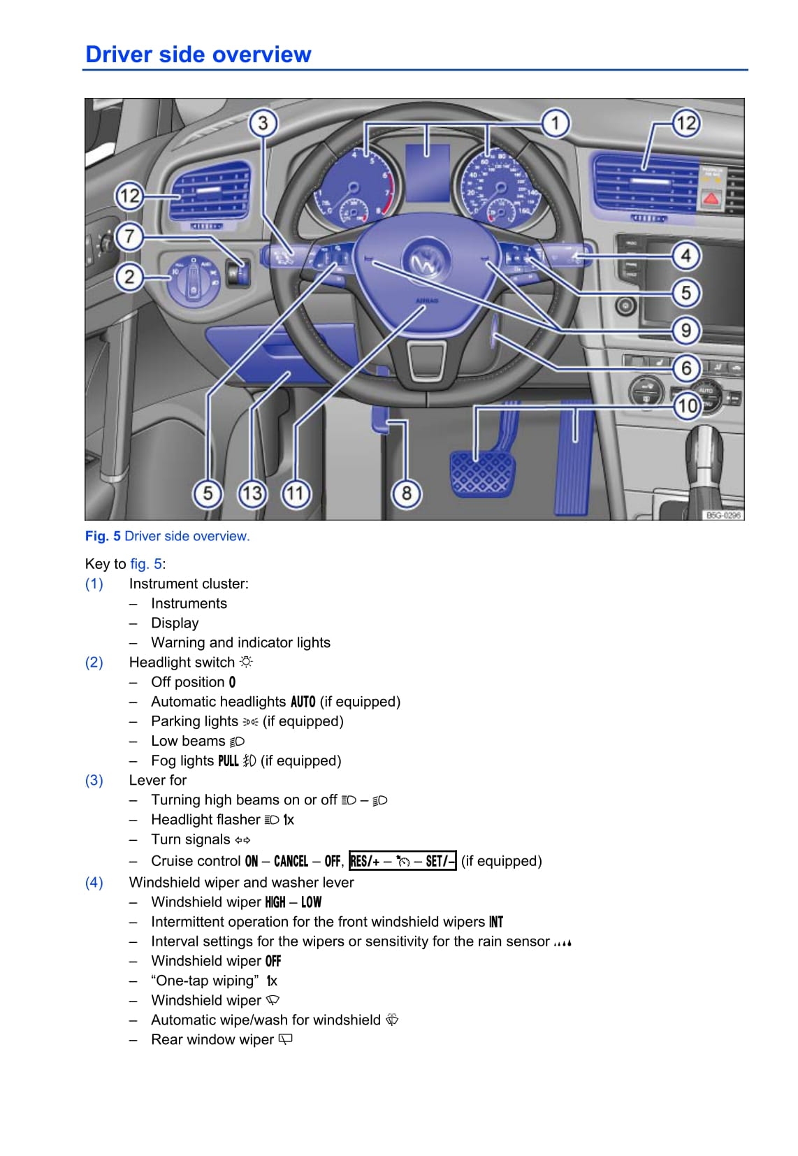 2013-2017 Volkswagen Golf Bedienungsanleitung | Englisch