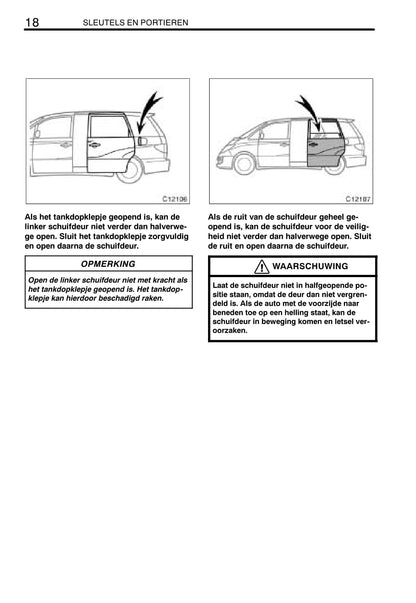 2003-2005 Toyota Previa Bedienungsanleitung | Niederländisch