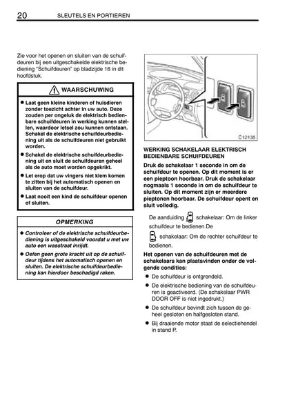 2003-2005 Toyota Previa Bedienungsanleitung | Niederländisch