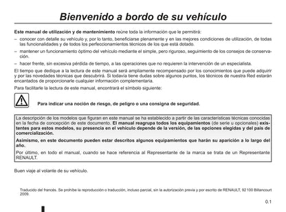 2009-2011 Renault Kangoo Manuel du propriétaire | Espagnol