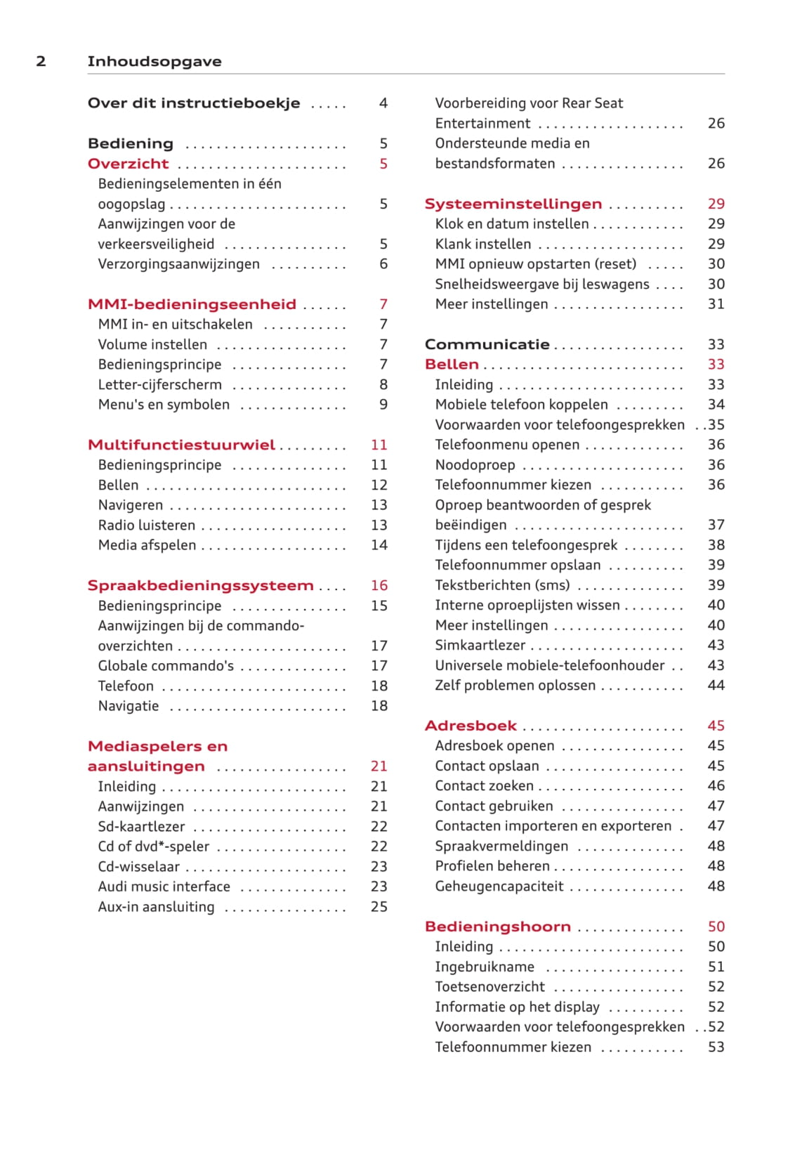 Audi MMI Handleiding 2012