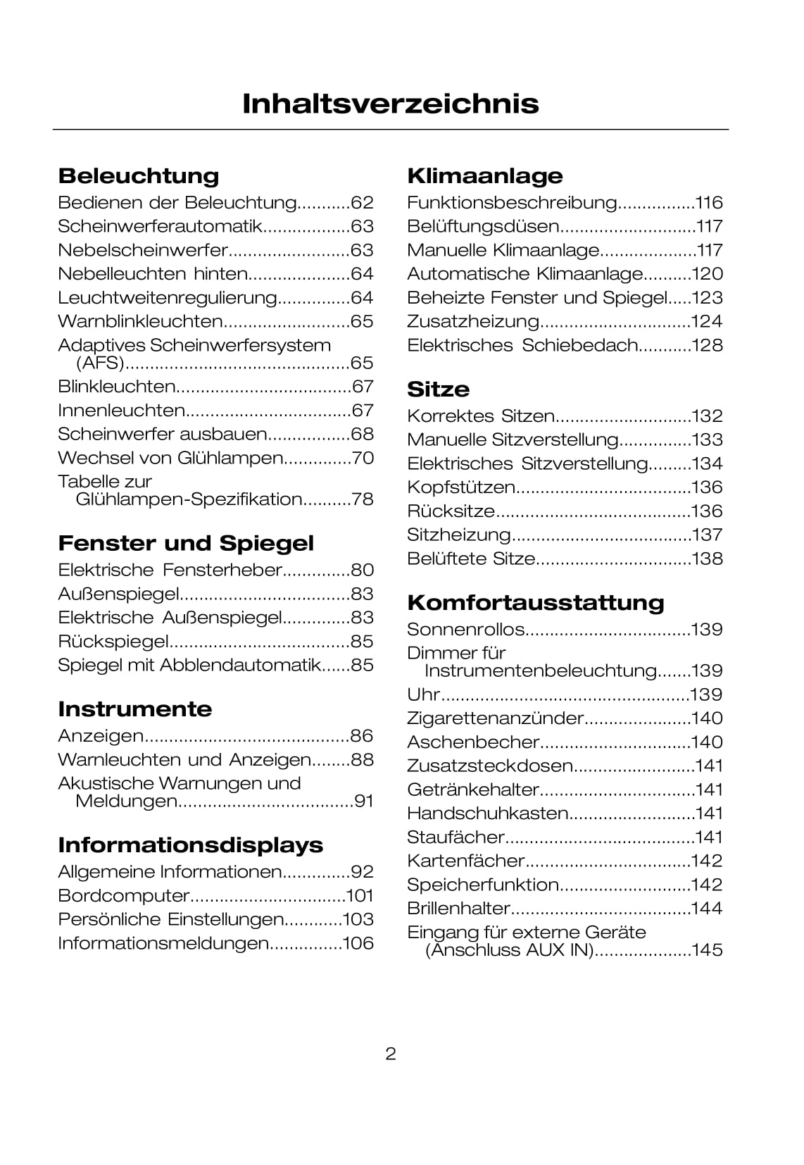 2007-2008 Ford Mondeo Bedienungsanleitung | Deutsch