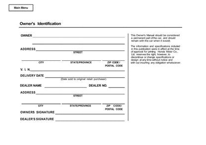 2001 Honda S2000 Owner's Manual | English