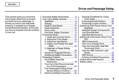 2001 Honda S2000 Owner's Manual | English