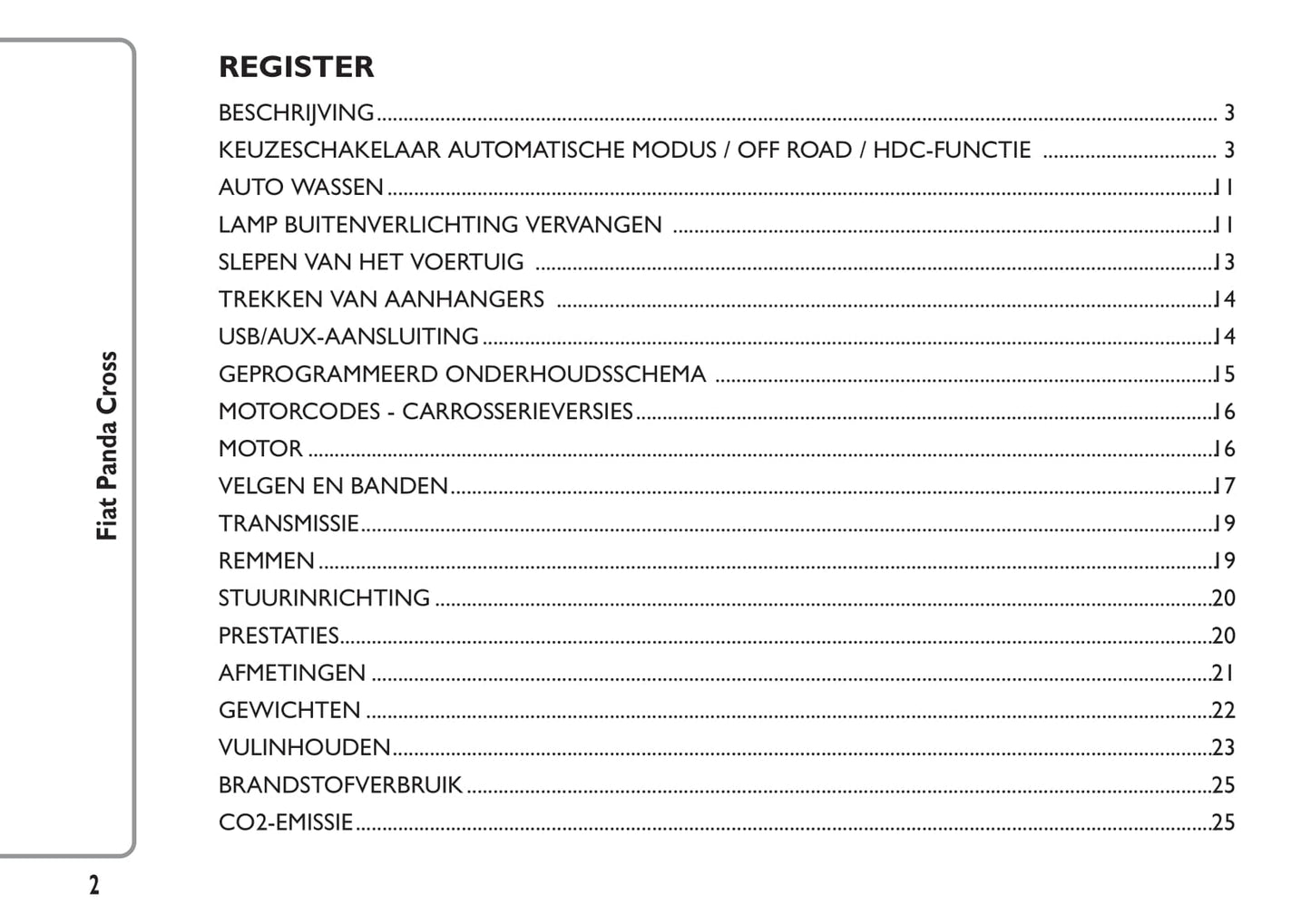 2014-2015 Fiat Panda Cross Owner's Manual | Dutch