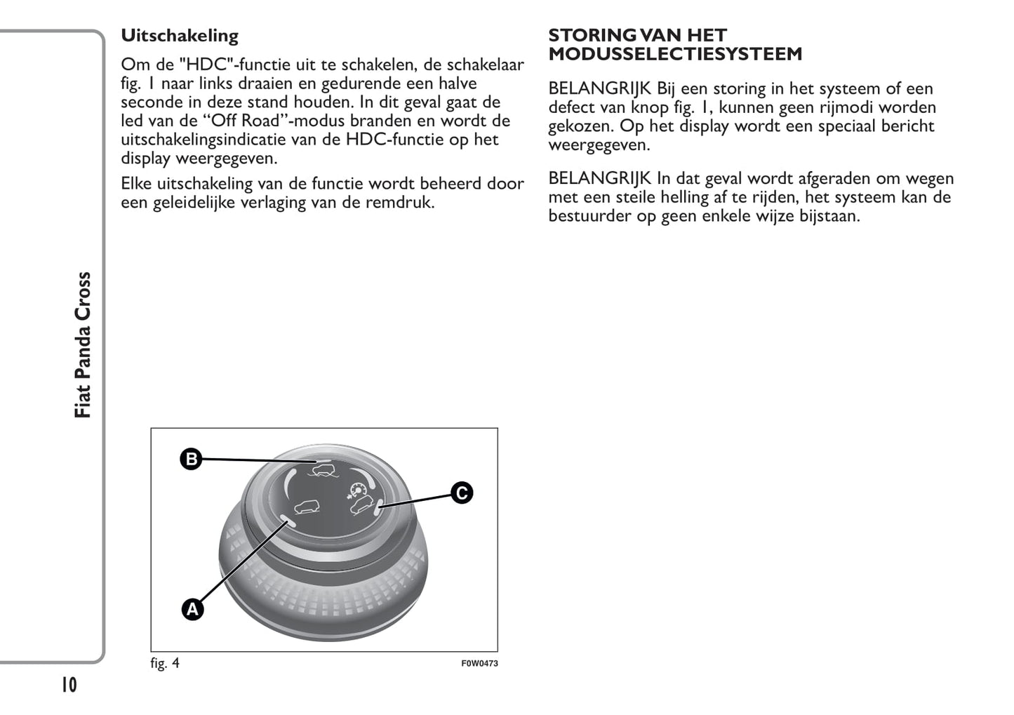 2014-2015 Fiat Panda Cross Owner's Manual | Dutch