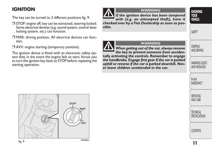 2010-2011 Fiat Punto/Punto Evo Owner's Manual | English