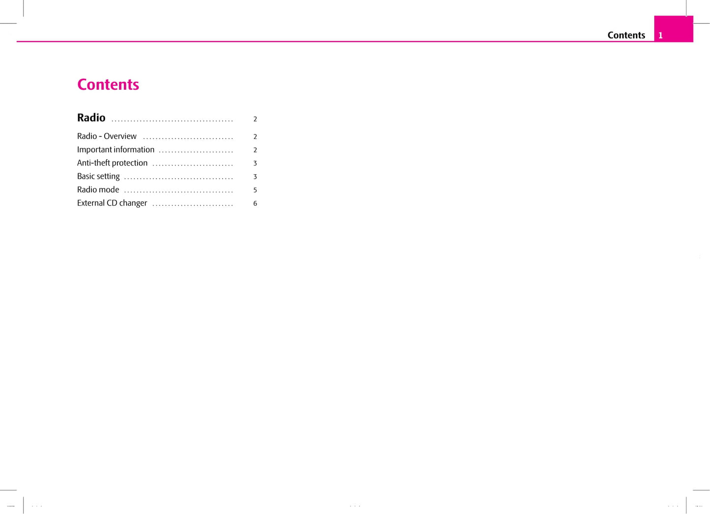 Skoda Radio Beat Owner's Manual 2007