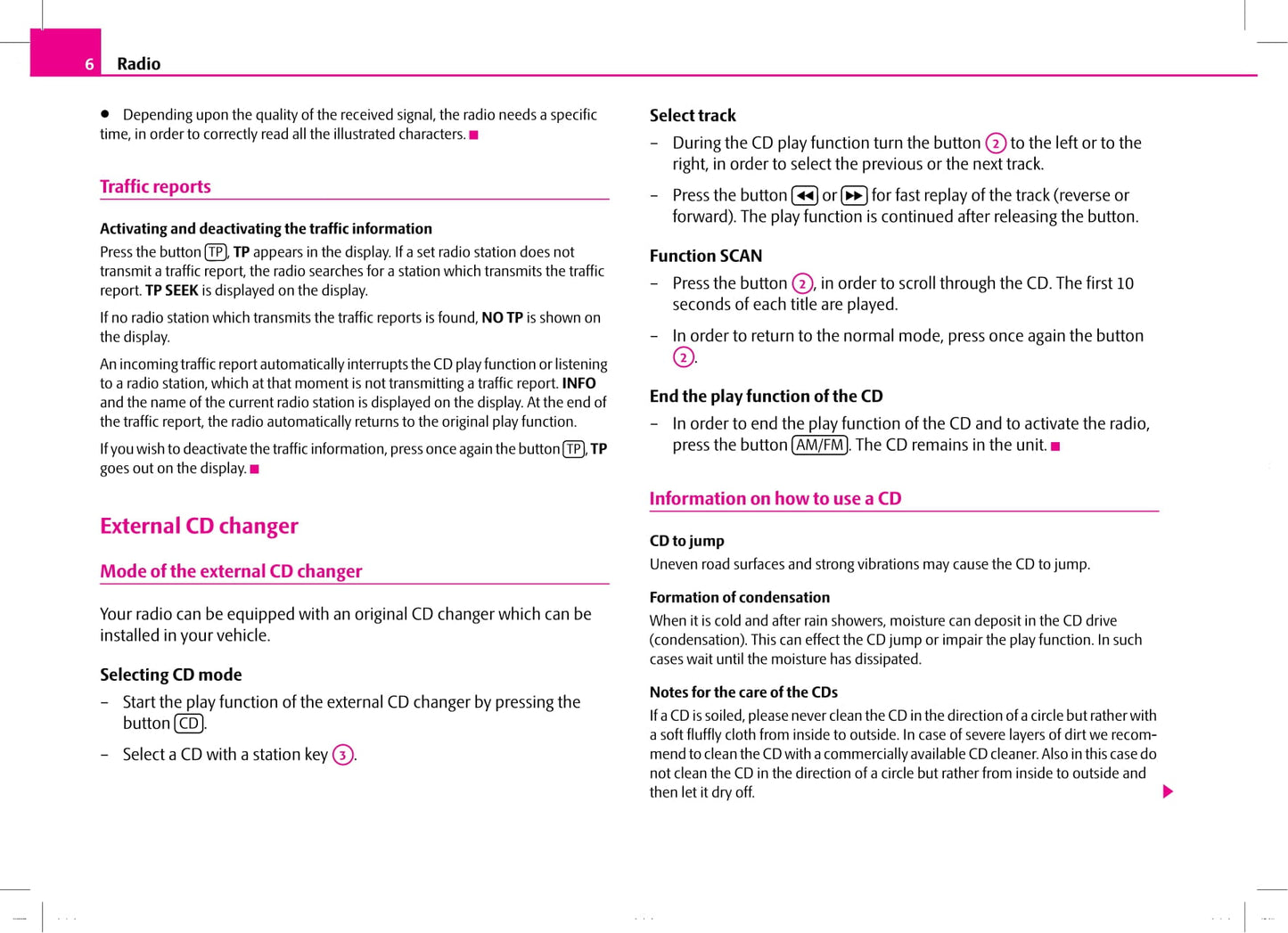 Skoda Radio Beat Owner's Manual 2007