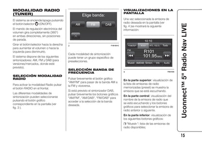 Abarth 595 Uconnect Radio 5.0 Nav Instrucciones 2017 - 2018