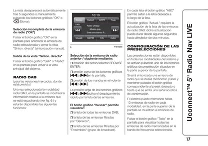 Abarth 595 Uconnect Radio 5.0 Nav Instrucciones 2017 - 2018