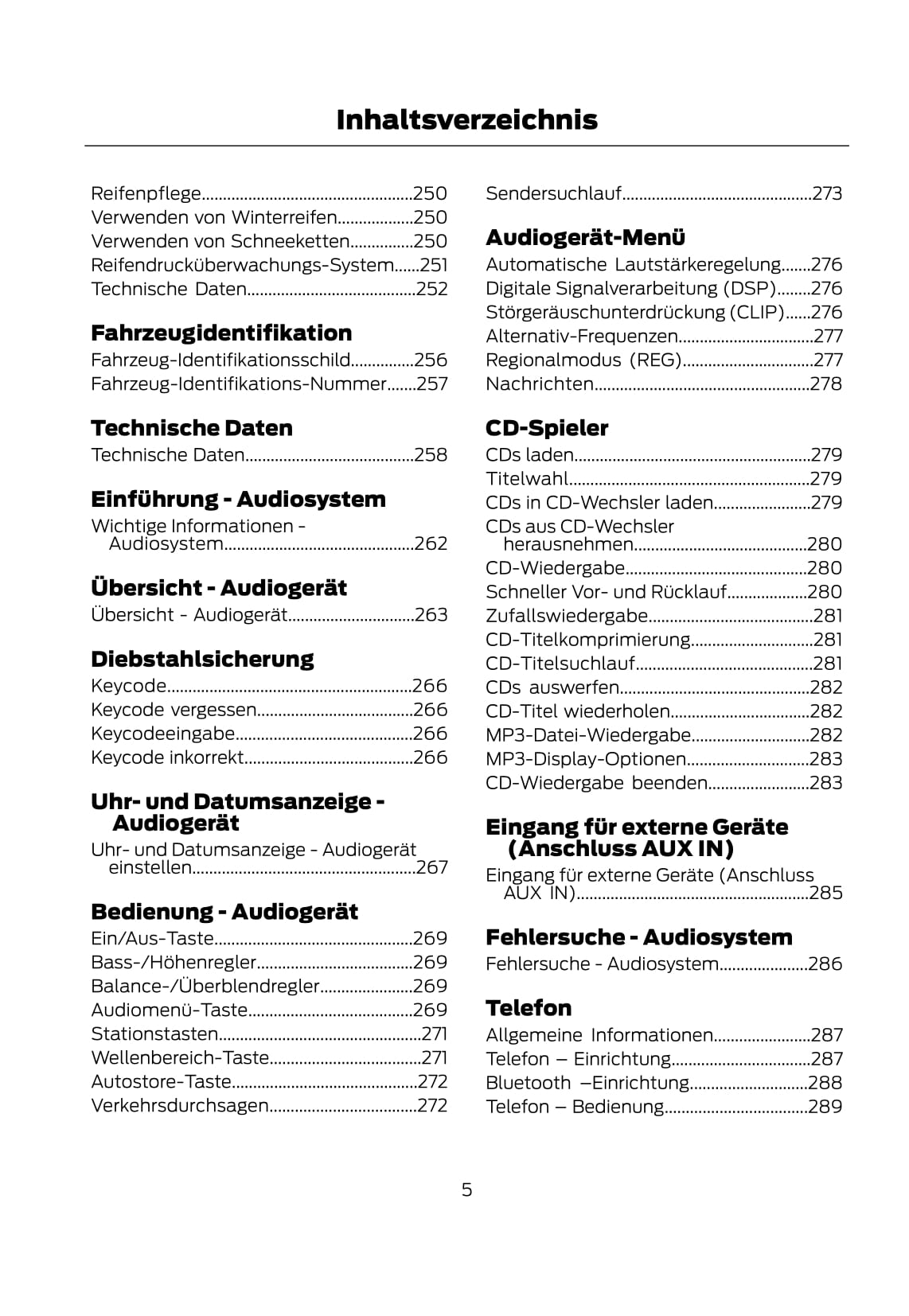 2011-2012 Ford Mondeo Owner's Manual | German