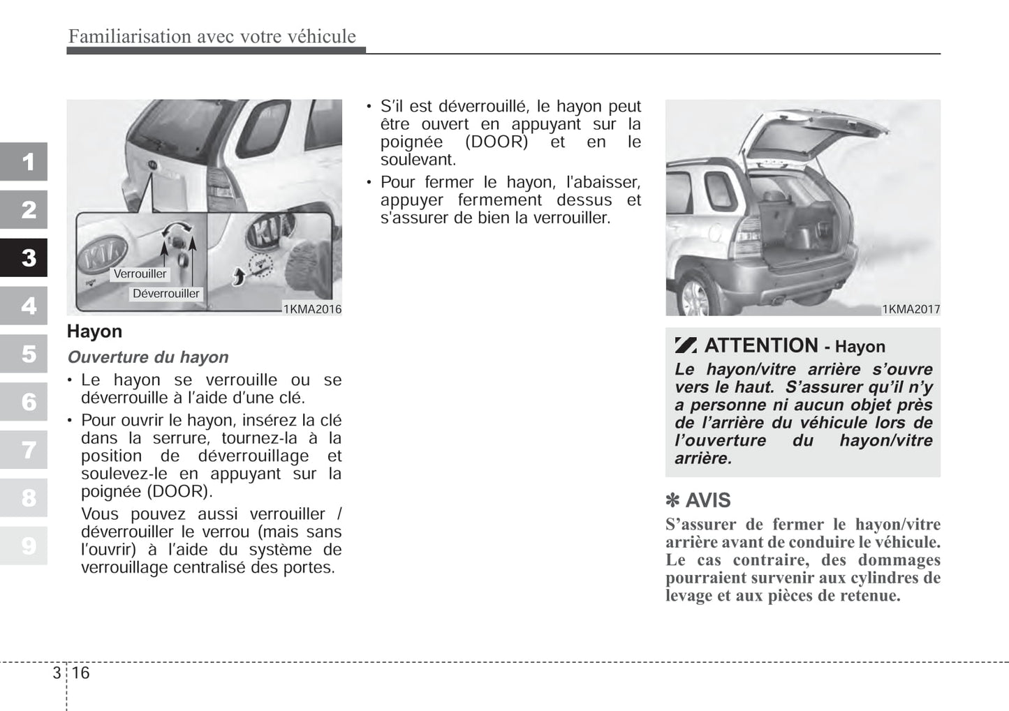 2006-2007 Kia Sportage Gebruikershandleiding | Frans