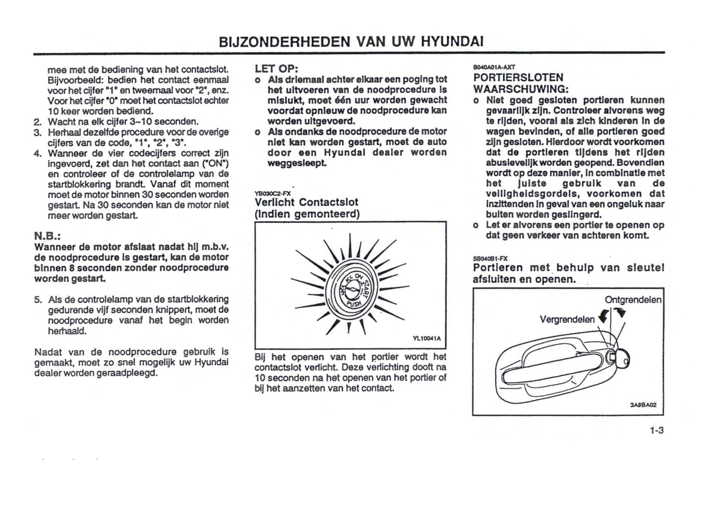 2000-2001 Hyundai Trajet Owner's Manual | Dutch