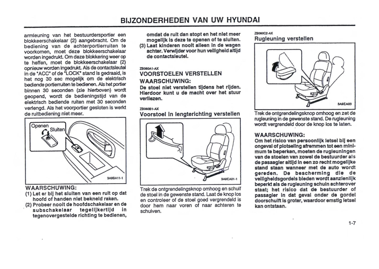 2000-2001 Hyundai Trajet Owner's Manual | Dutch