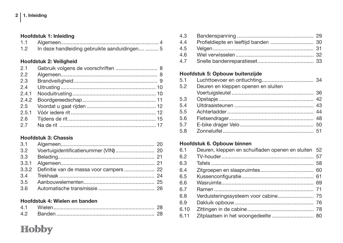 2015 Hobby Optima/Siesta Owner's Manual | Dutch