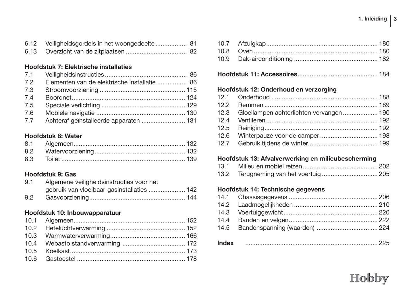 2015 Hobby Optima/Siesta Owner's Manual | Dutch